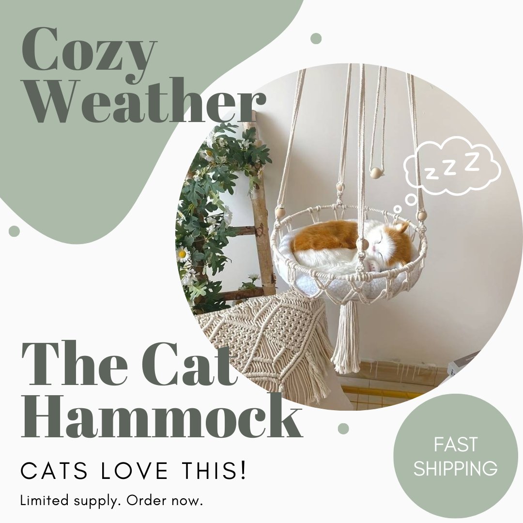 Boho Macrame Cat Hammock and Swing - Whisker Hut