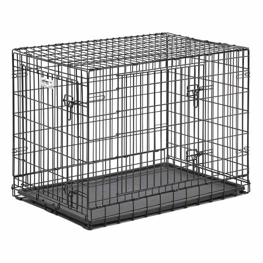 Folding Double Door Dog Crate 37" x 24.50" x 28" - Whisker Hut