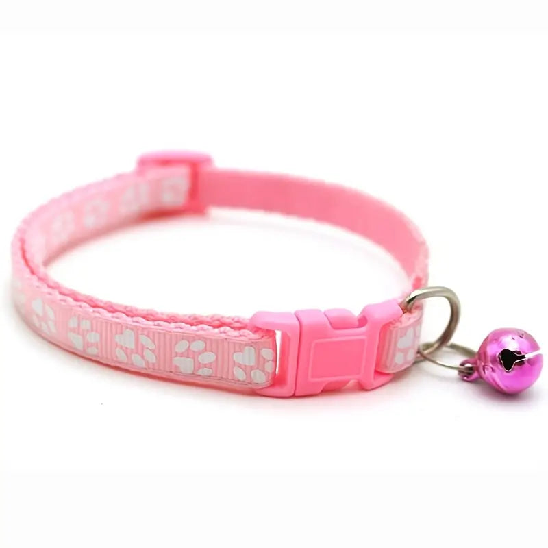light pink paw print cat collar