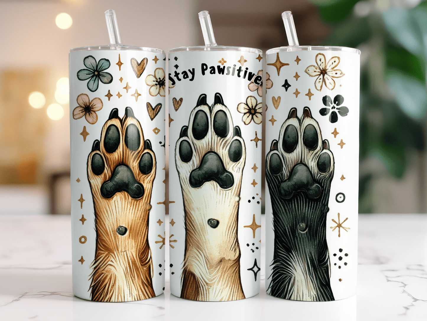 Stay Pawsitive Tumbler - Whisker Hut