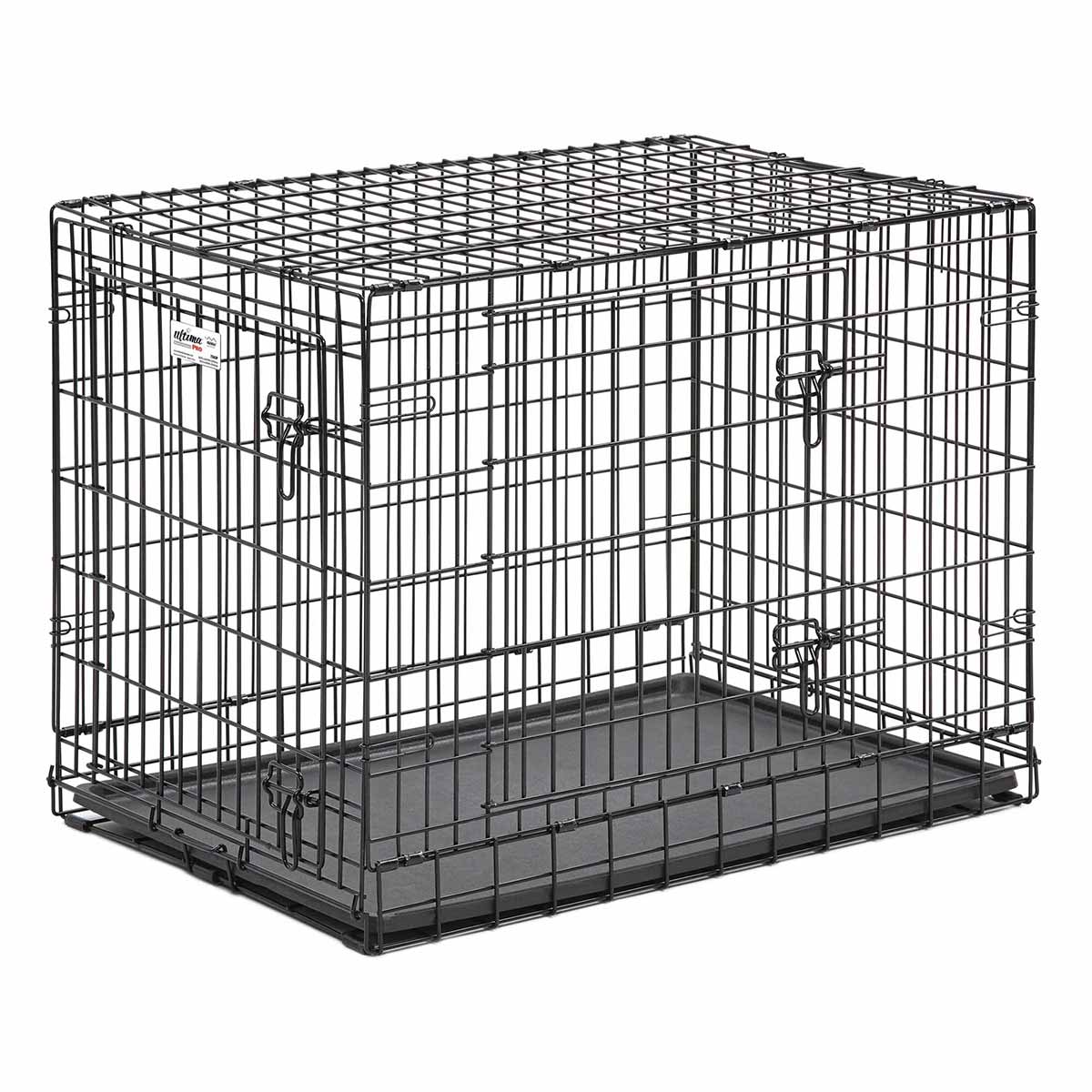 Folding Double Door Dog Crate 37" x 24.50" x 28" - Whisker Hut